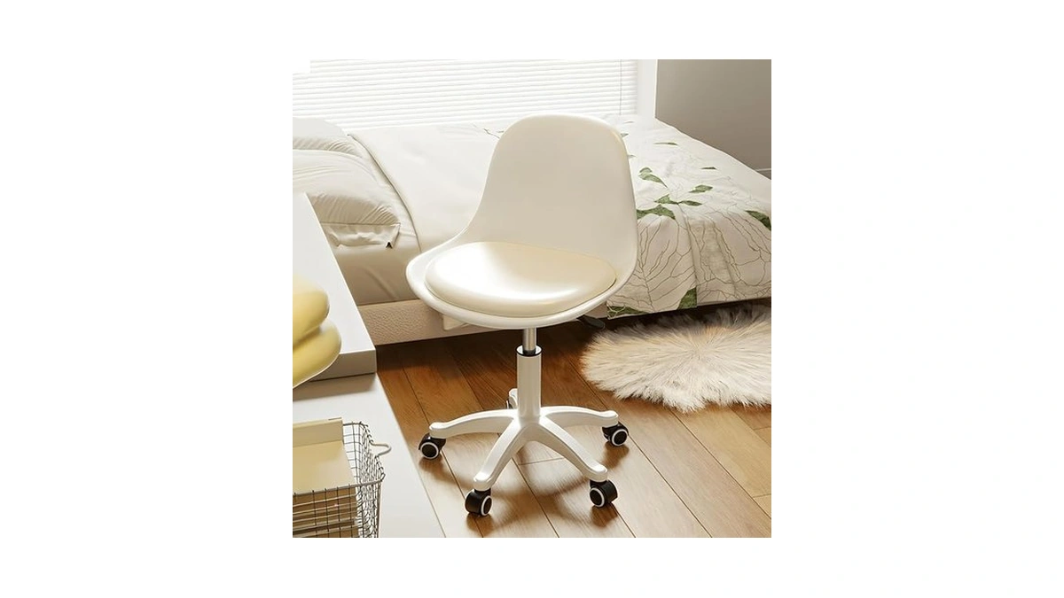Jpbsto Small Desk Chair Cute, Swivel Armless Task Chair With