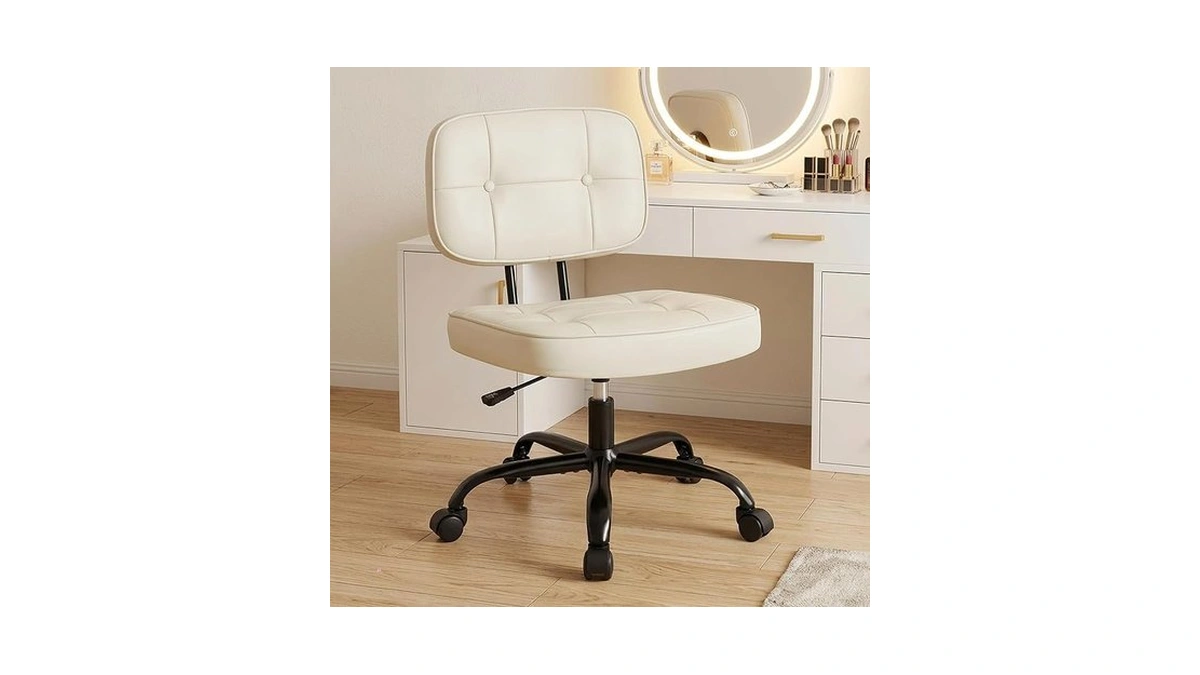 Dumos Home Office Desk Chair - Ergonomic Armless Pu Leather