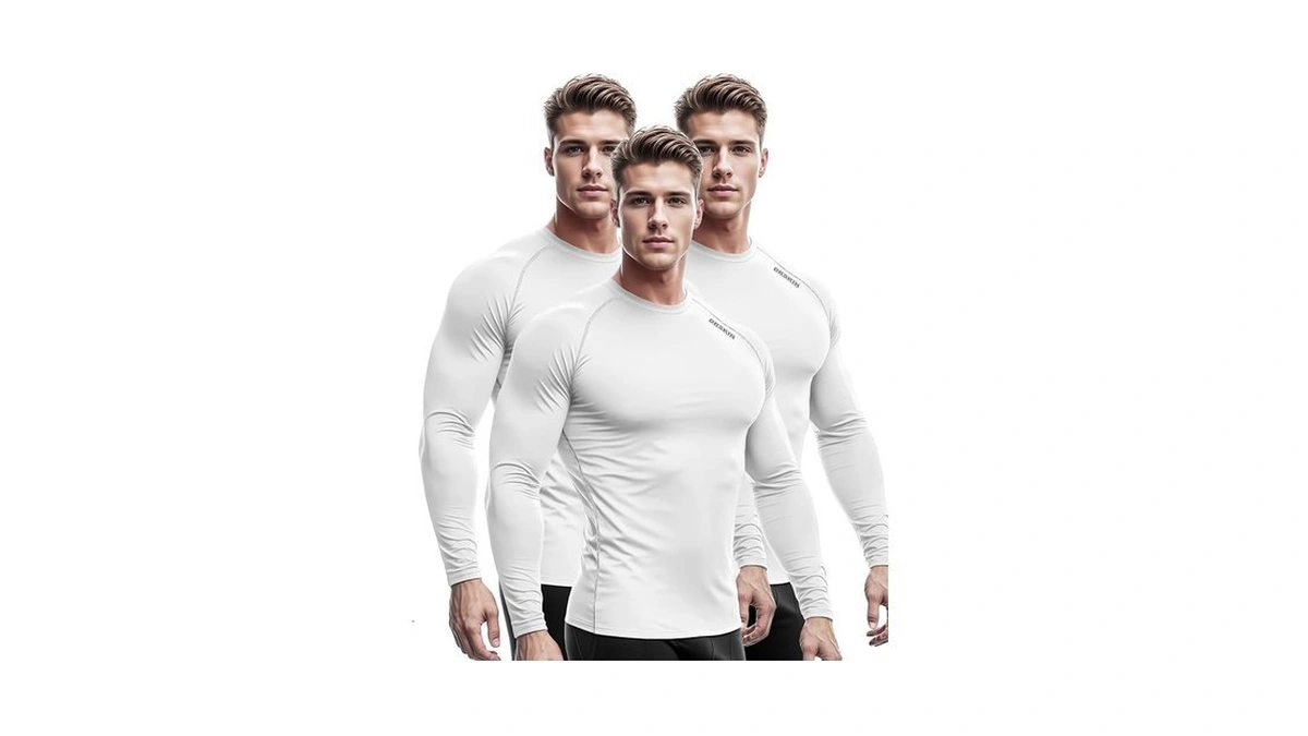 Drskin 3 Pack Men's Compression Shirt Top Long Sleeve Sports