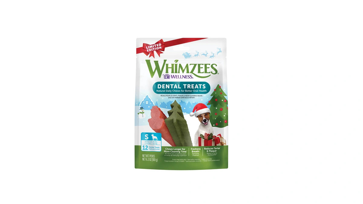 Wellness Whimzees Holiday Natural Dog Dental Treat, Christmas Winter Seasonal