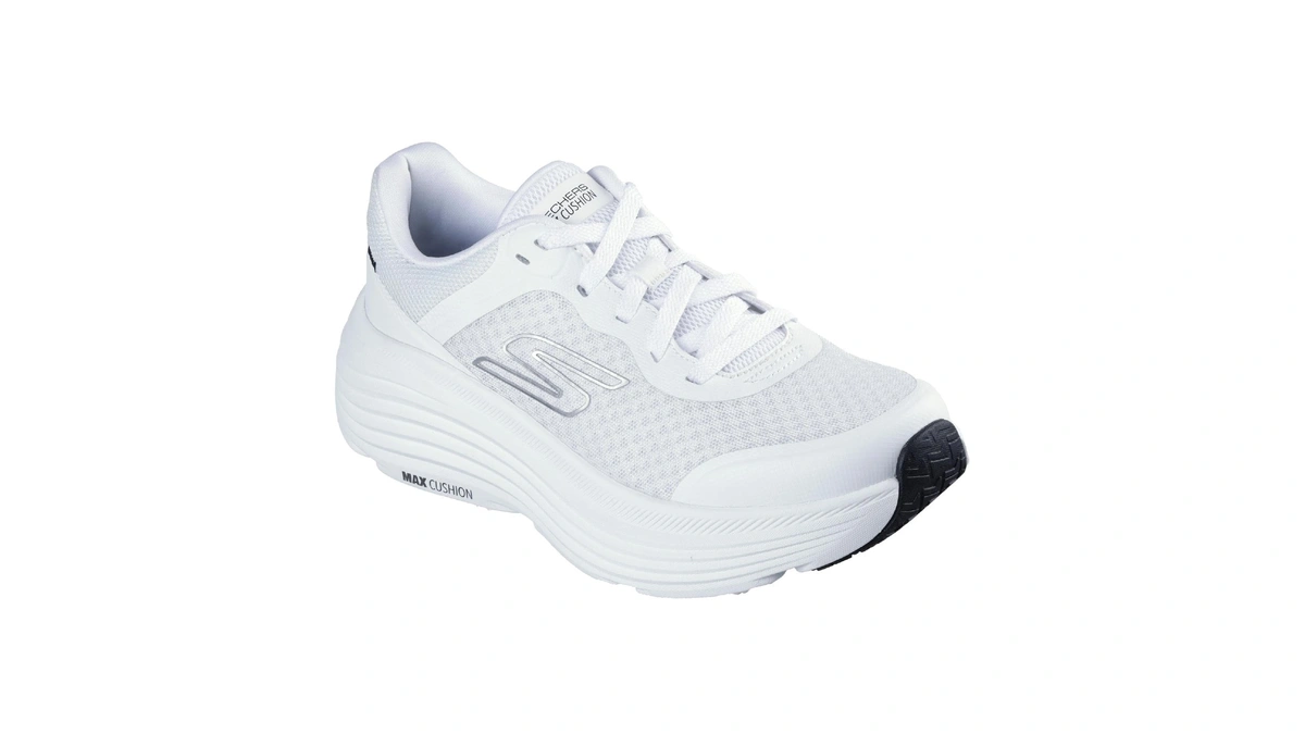 Skechers Women's Max Cushioning Endeavour Canova Sneaker, White/black, 8 Wide