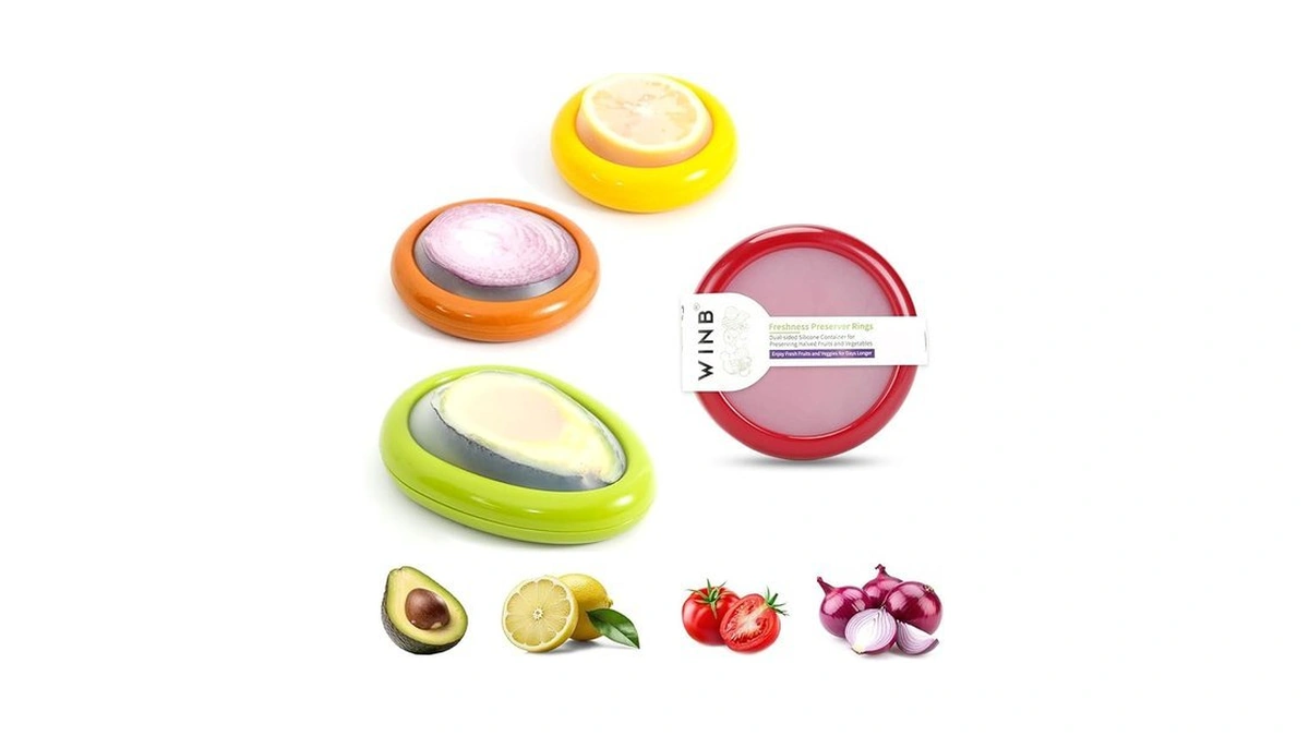 Winb Set Of 4 Reusable Fruit And Veggie Savers -