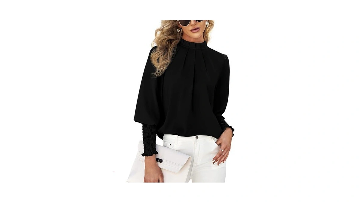 Teurkia Womens Long Sleeve Blouse Office Loose Trendy Casual Work