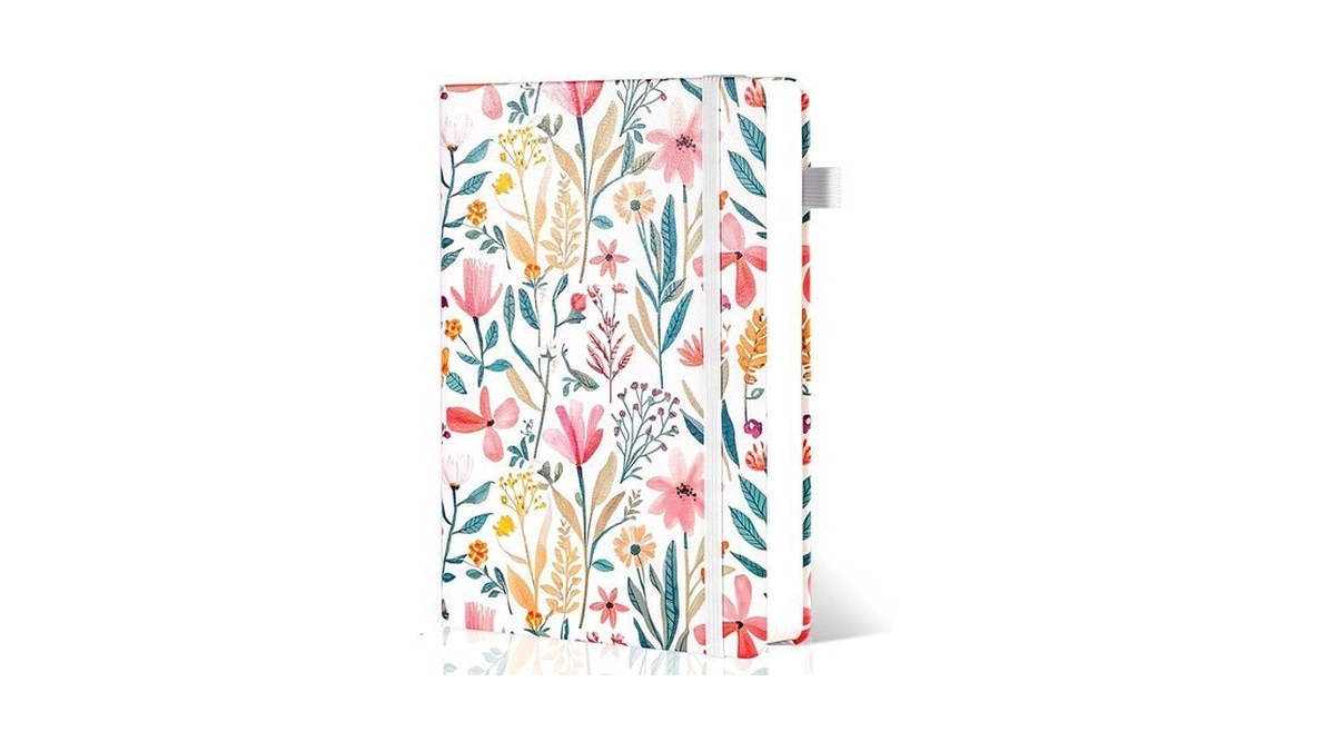 Cagie Floral Lined Journal For Women – A5 Hardcover Leather