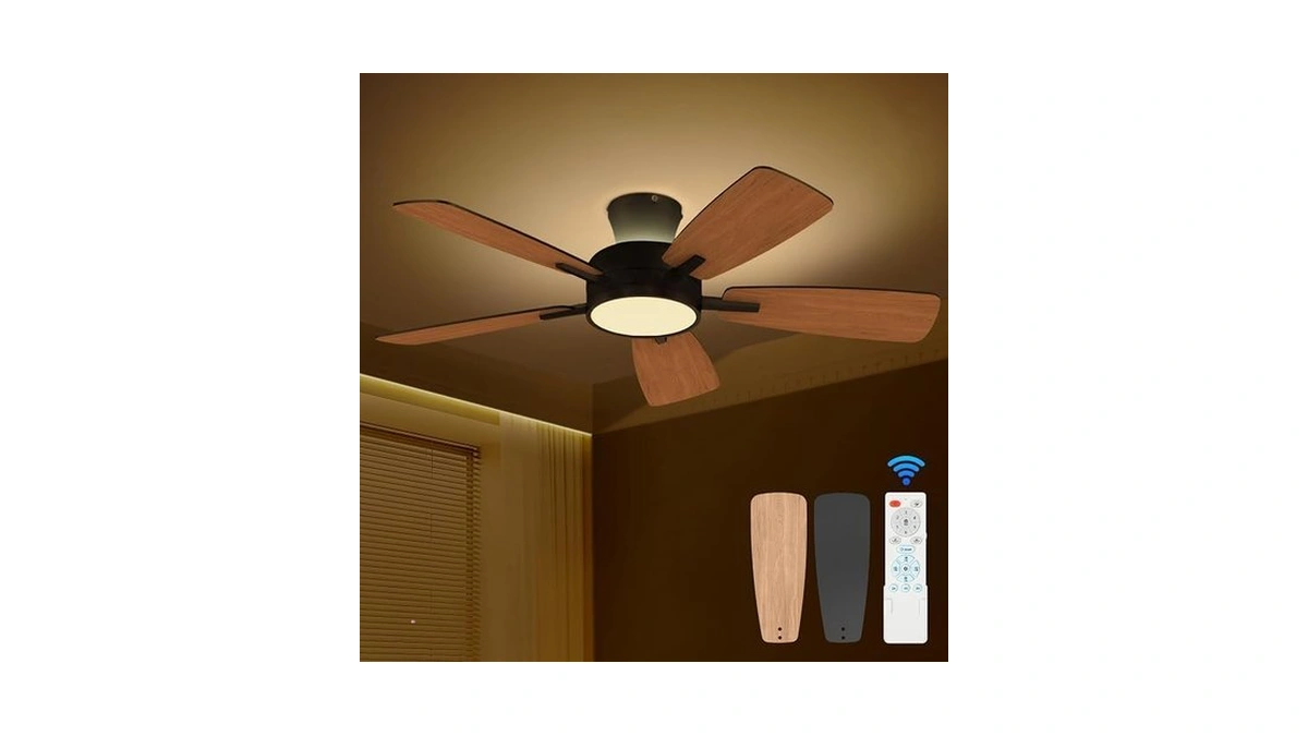 Taloya Ceiling Fans With Lights And Remote, 46 Inch Low