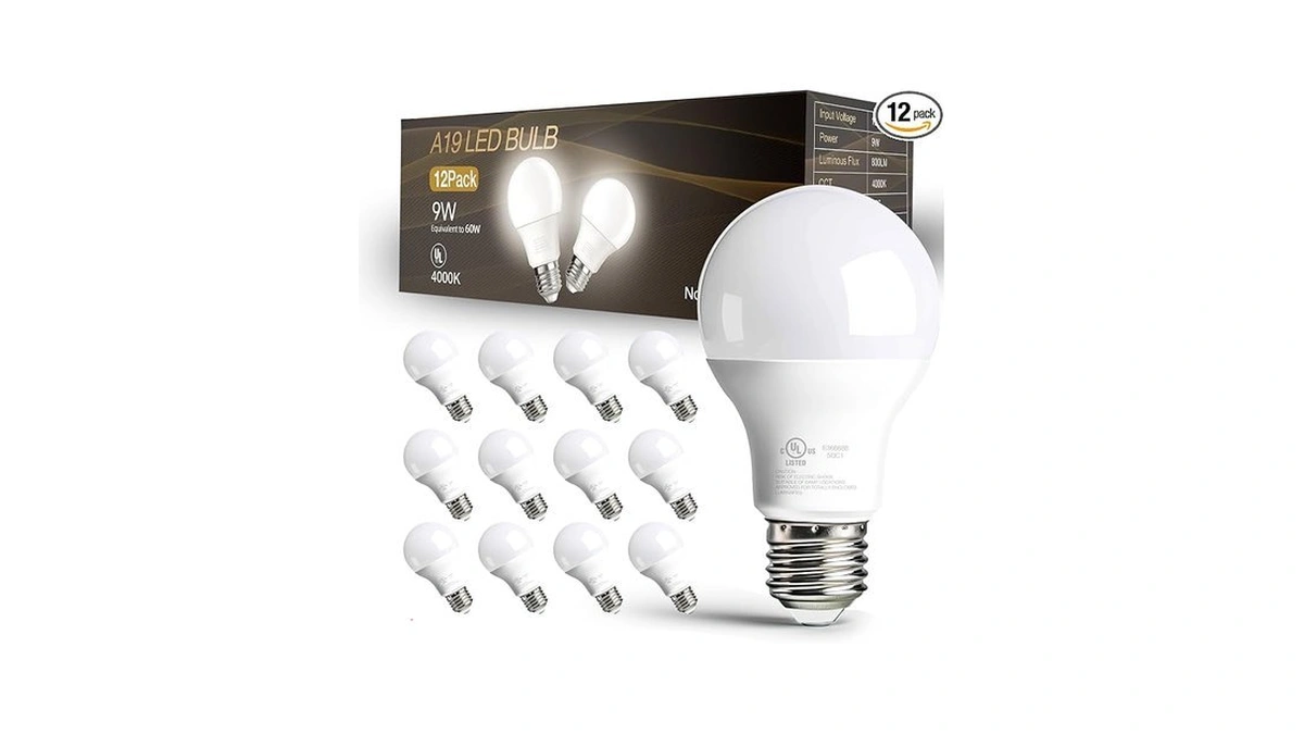 Dalattin 12 Pack A19 Led Light Bulbs, 60 Watt Equivalent