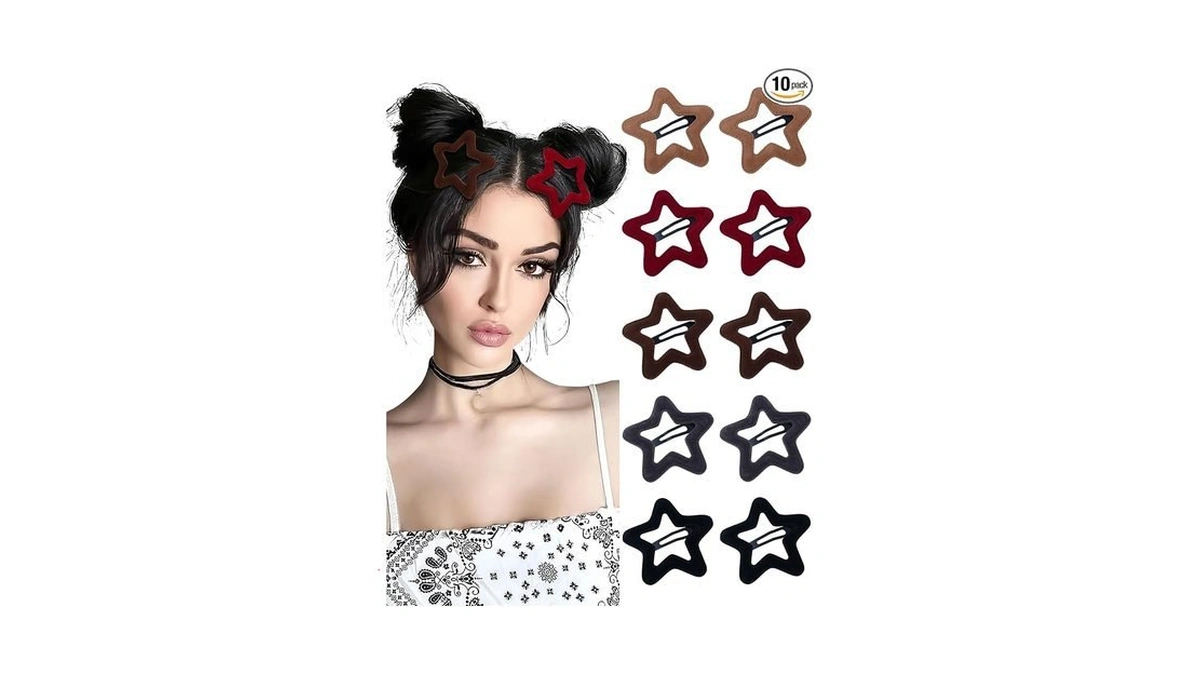 10 Pcs Fluffy Star Hair Clips Cute Non-slip Star Hair