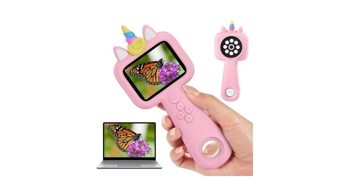 Magnifying, 2.4" Microscope For Kids, 600x-4800x Handheld Digital Miniscope, Portable