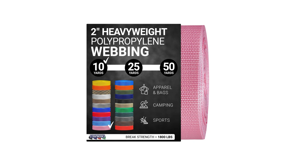 Strapworks Heavyweight Polypropylene Webbing - Heavy Duty Poly Strapping For