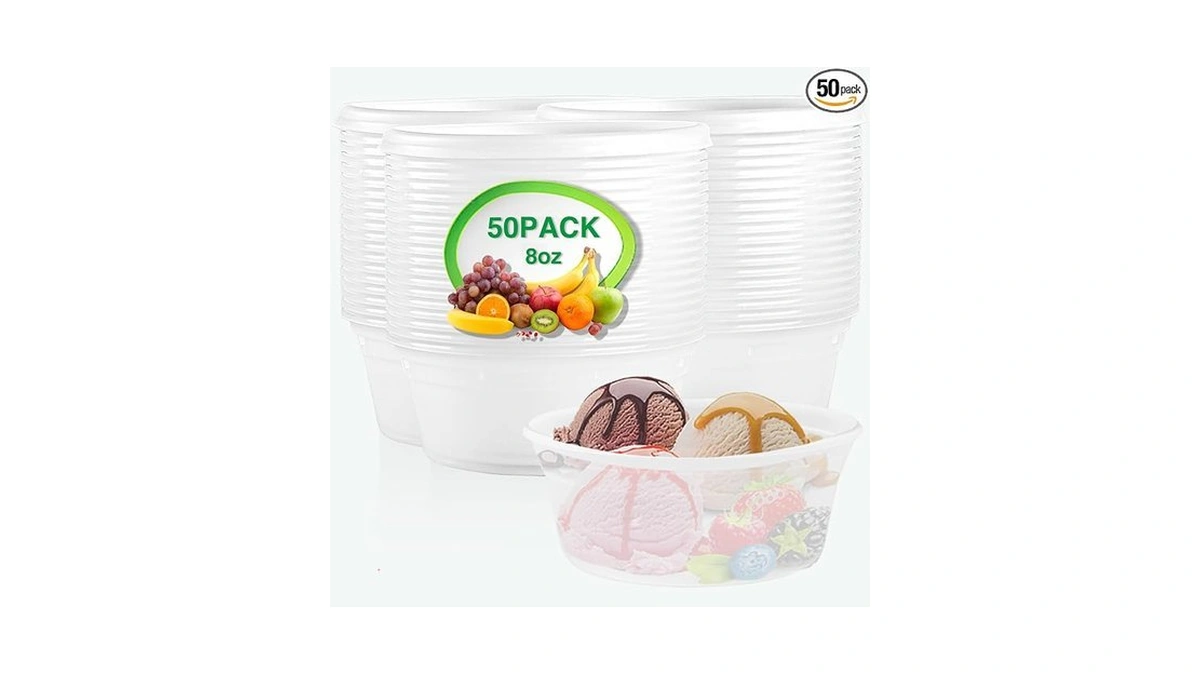 Tropipak Deli Food Containers With Lids 8 Oz-50 Pack Meal