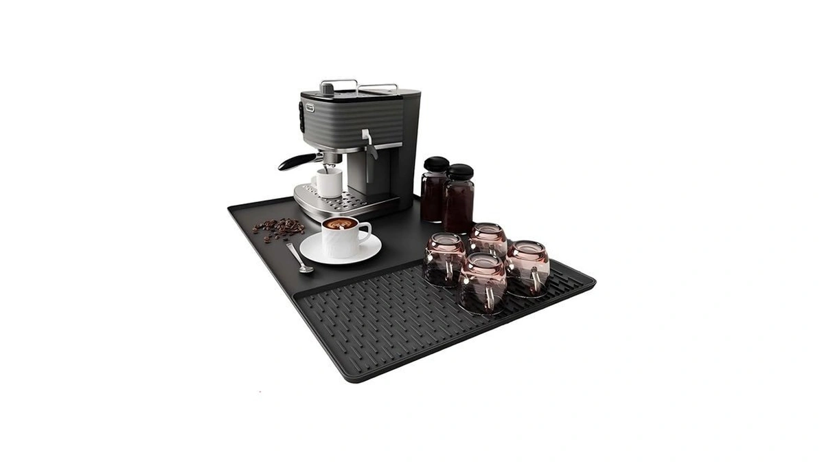 Cadetian Coffee Mat, Dish Drying Mat 2 In1 Coffee Maker