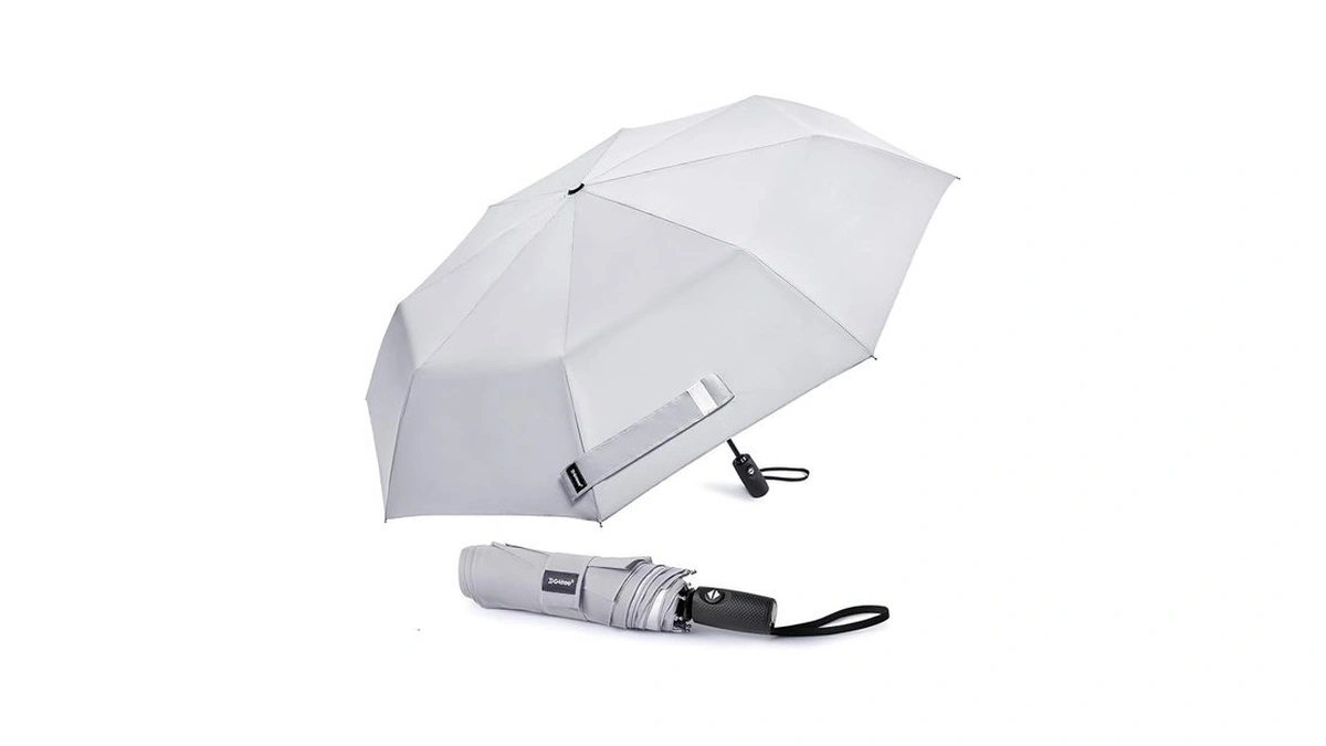 G4free 46 Inch Reflective Travel Umbrella For Rain Large Windproof
