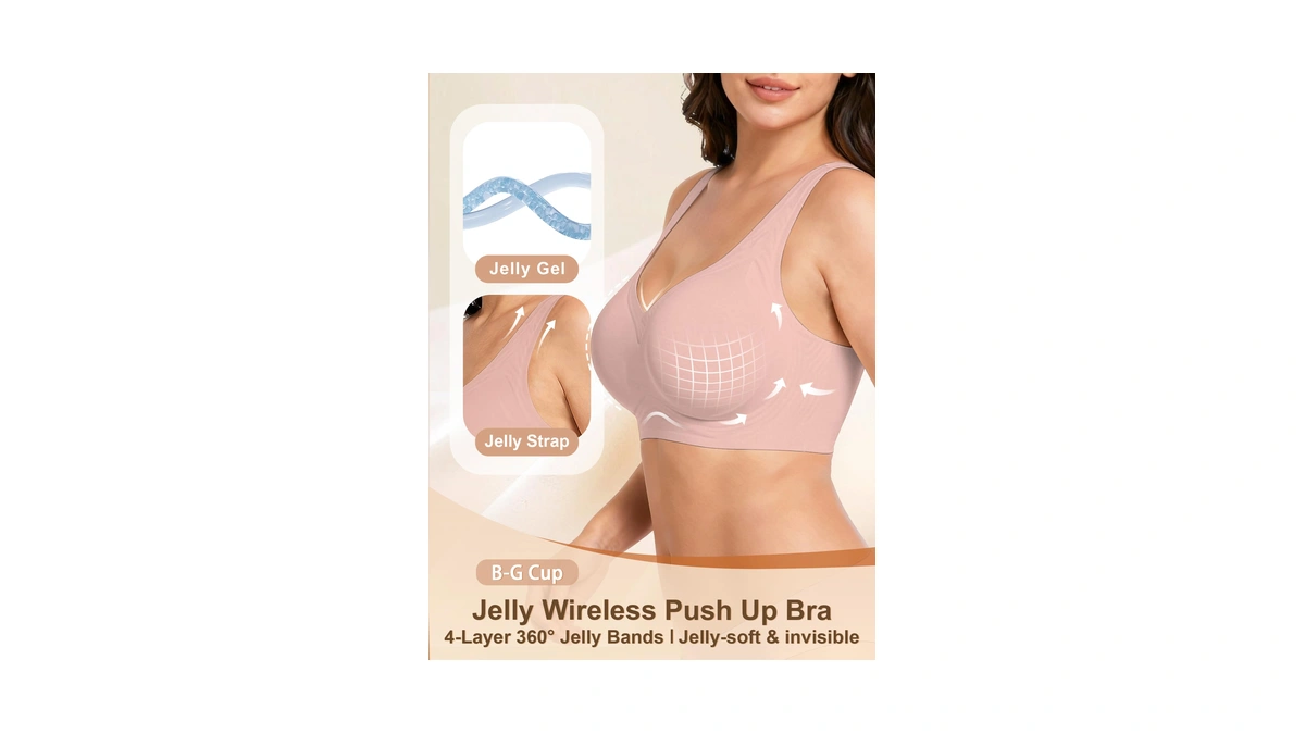 Jelly Wireless Bra Plus Size Supportive Seamless Bras Full Coverage