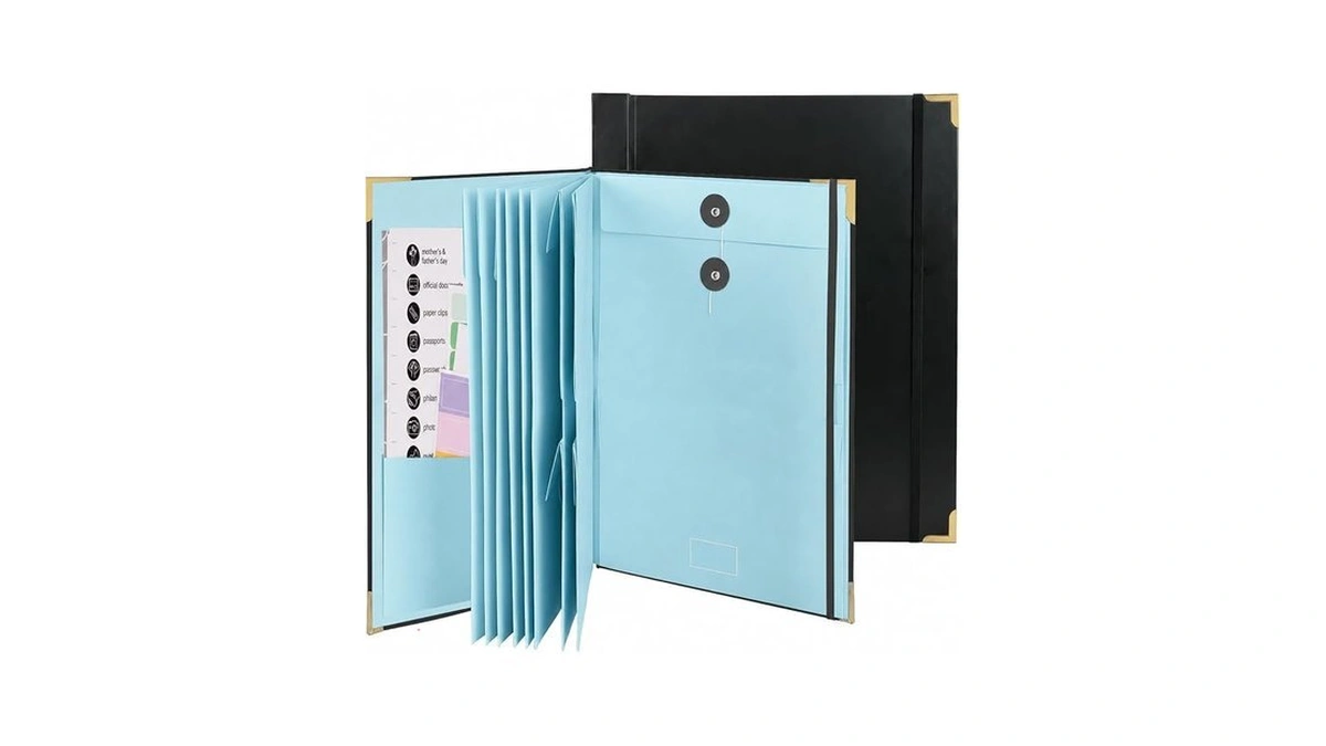 Dranup Important Papers Organizer Binder With 12 Pockets, Structured Guided