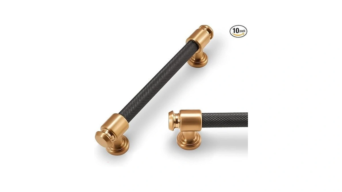 Bukobyhe 10 Pack 5inch Black And Champagne Bronze Kitchen Cabinet