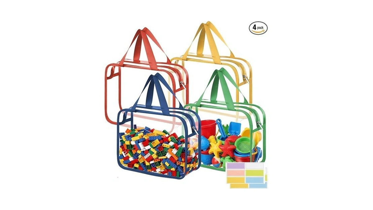 Dntorx Toy Storage Bags, Organization And Storage, 4 Pack Colorful