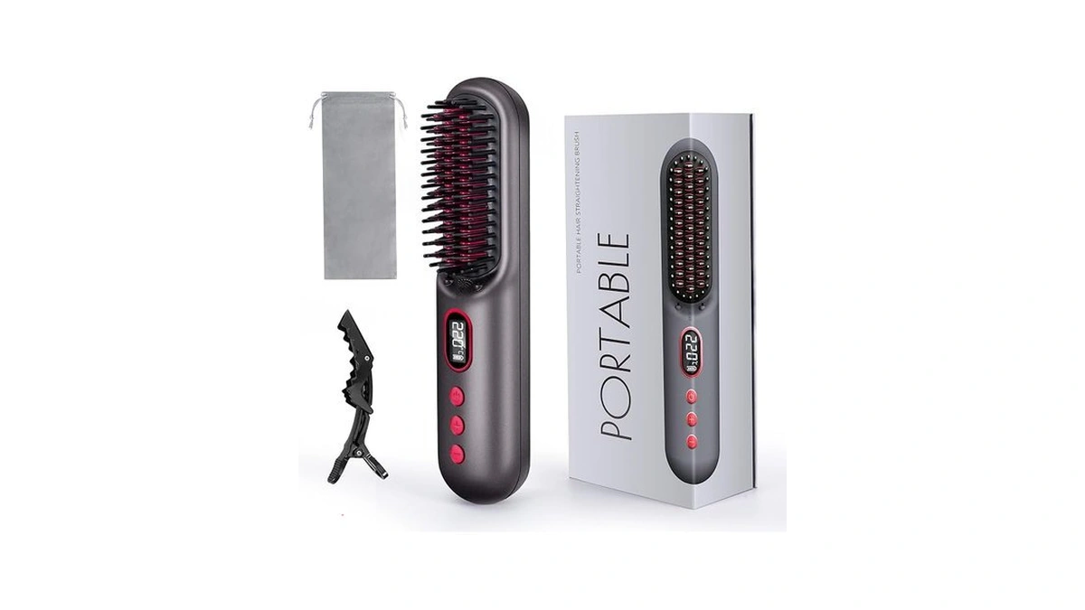 Soppy Cordless Negative Ion Hair Straightener Brush - 25s Fast