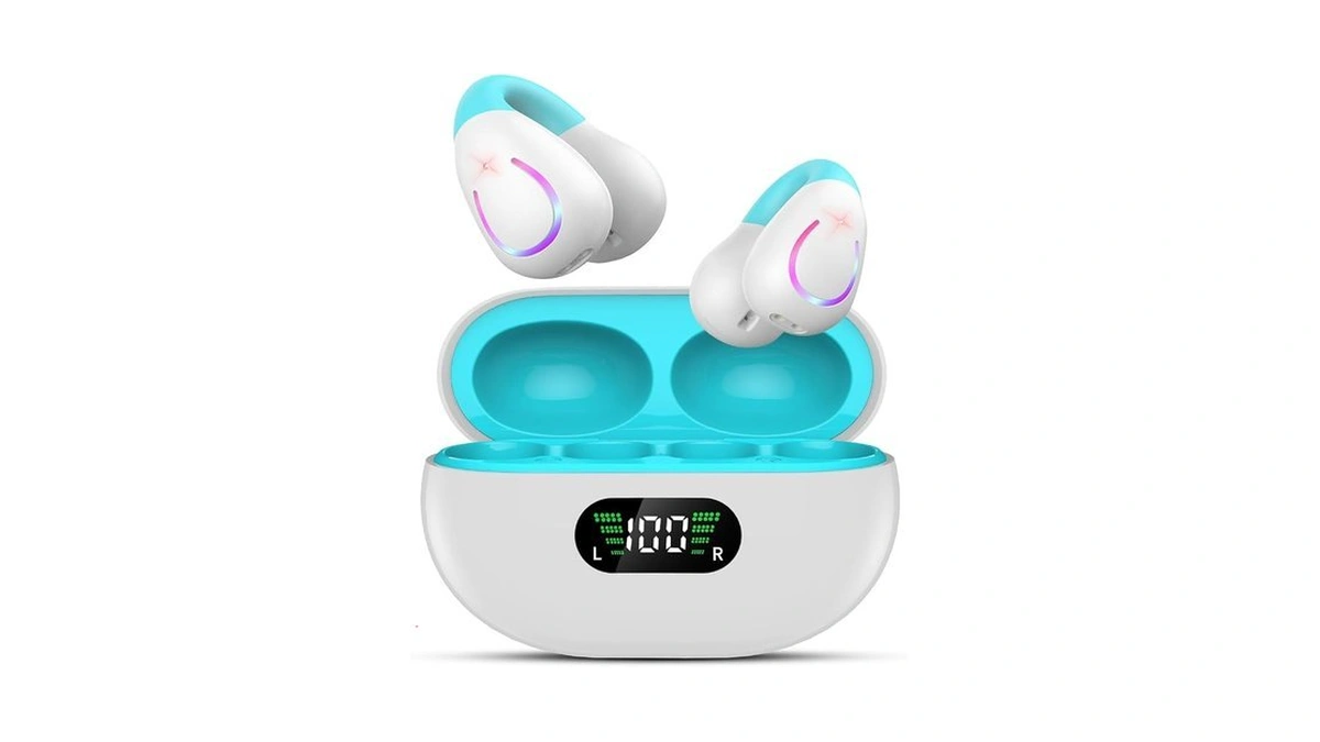 Open Ear Bone Conduction Headphones, Bluetooth Lightweight Clip On Earbuds