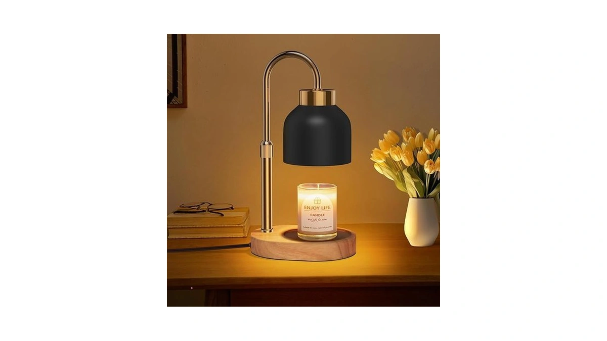 Seenlast Candle Warmer Lamp With Dimmer Adjustable Height, 2/4/8h Timer,vintage