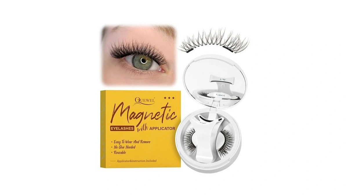 Quewel Magnetic Eyelashes With Applicator Reusable No Glue Needed Magnetic