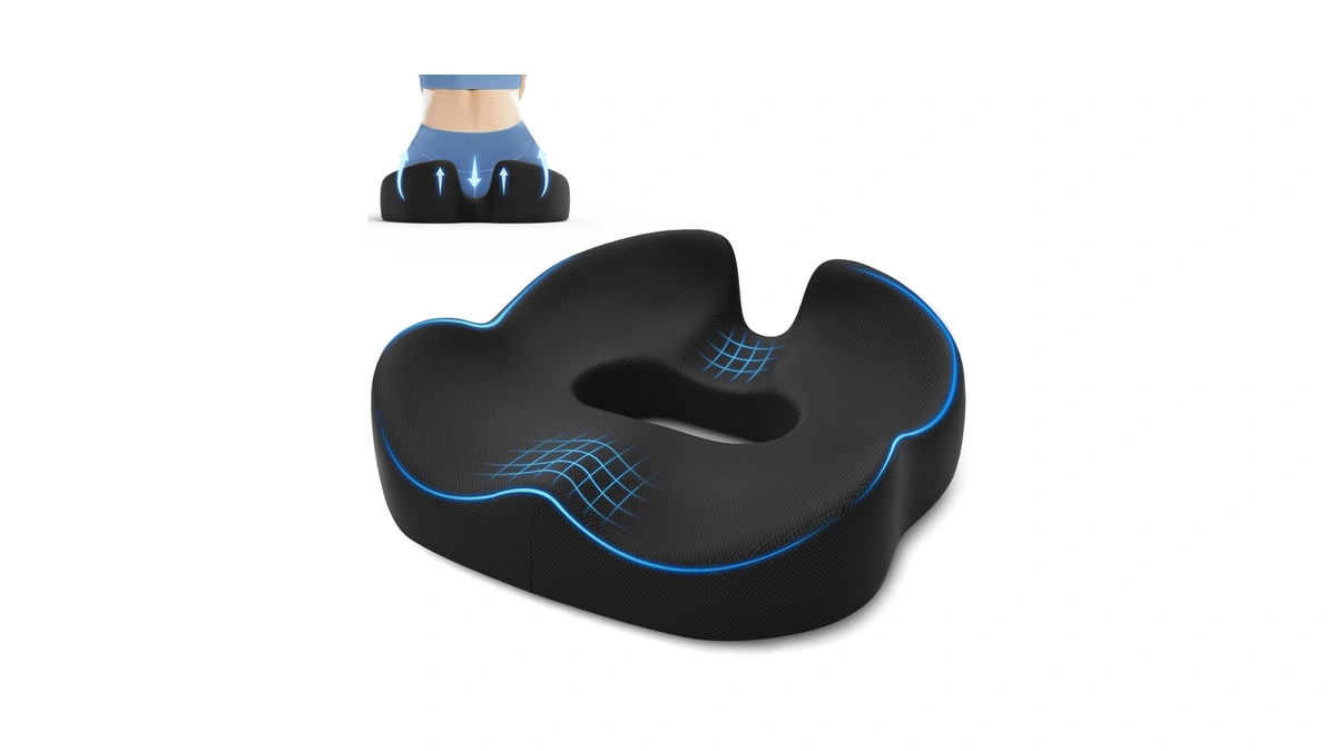 Sweetslubr Large Donut Pillow Seat Cushion For Hemorrhoid Discomfort&tailbone Pressure,