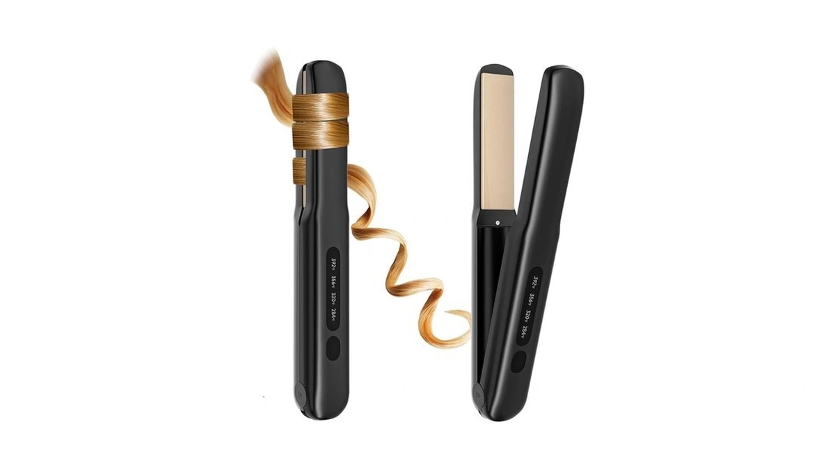 Cordless Hair Straightener And Curler 2 In 1, Mini Portable