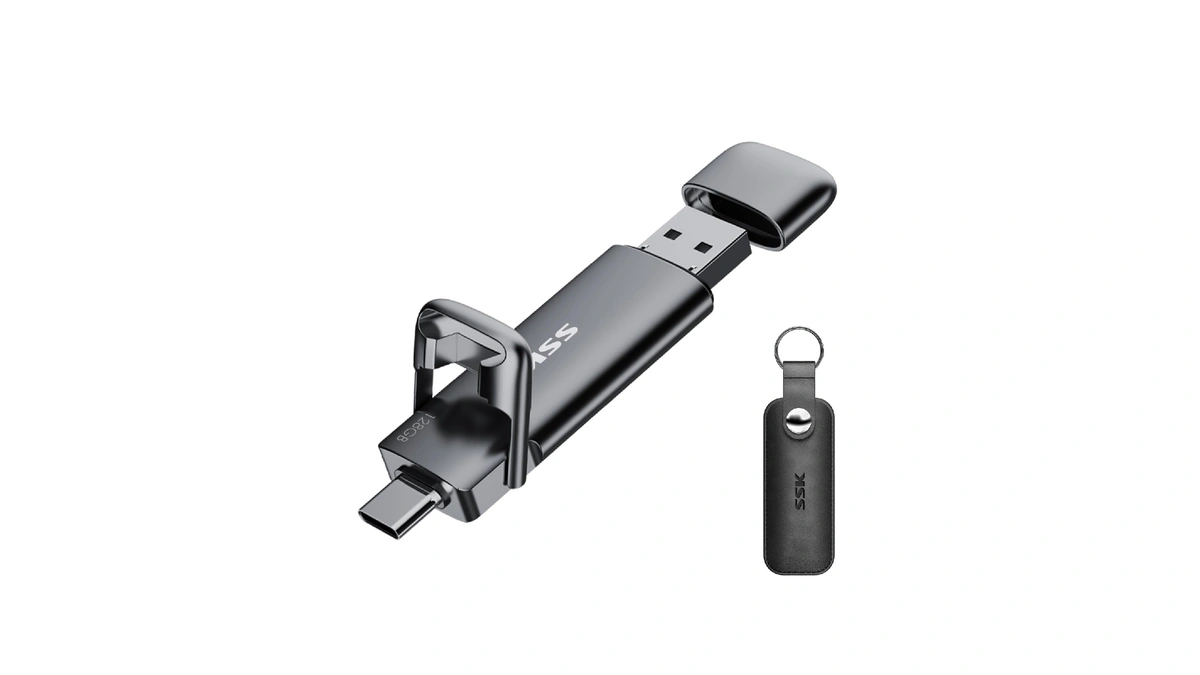 Ssk 128gb Dual Usb C Flash Drive,2-in-1 Type C+ Usb