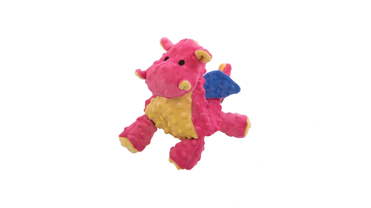 Godog Bubble Plush Dragons Squeaky Dog Toy, Chew Guard Technology