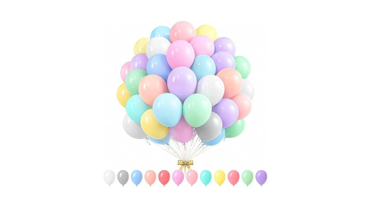 Bbeitoo 123pcs Pastel Balloons Set - 12 Color Assorted Easter