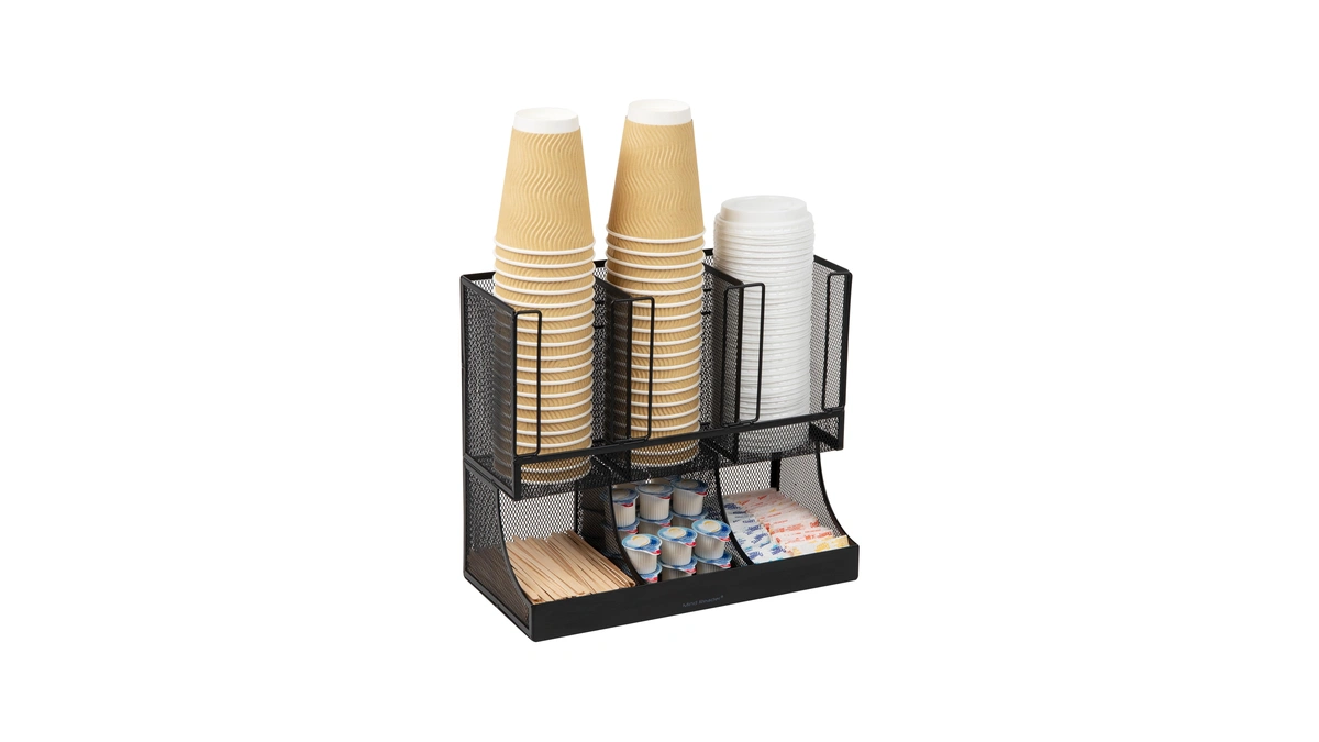 Mind Reader Multipurpose Countertop Organizer, Office Breakrooms, Cup And Condiment