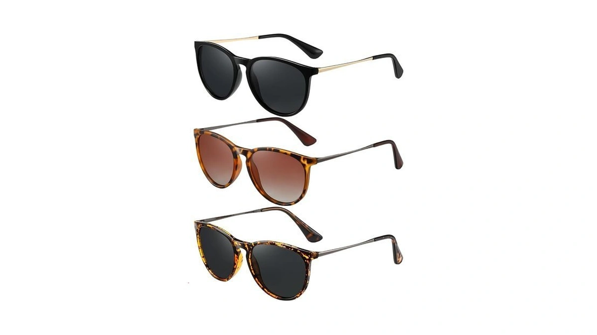 Masdun Polarized Sunglasses For Women Round Classic Design With Uv
