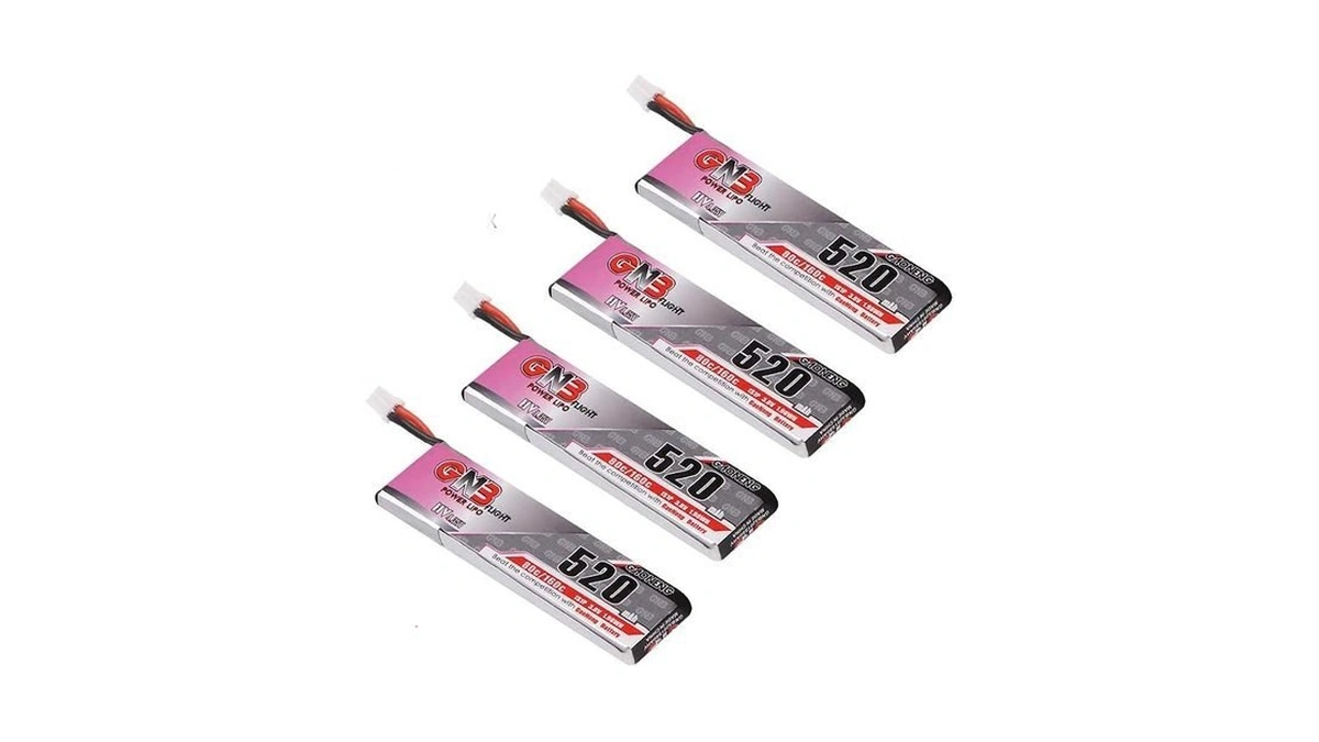 Gnb 4pcs 520mah 1s Lipo Battery 80c Hv 3.8v Lihv