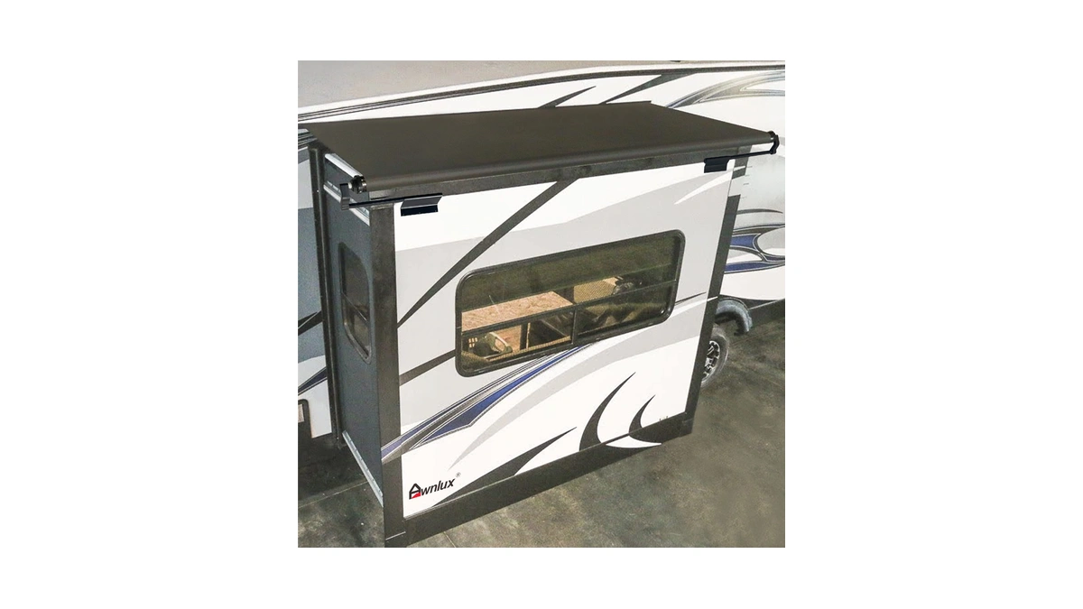 Awnlux Black Modular Slide Topper Awning Slide Out Protection For