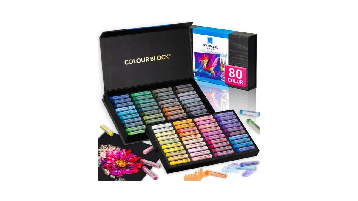 Colour Block Soft Pastels For Artists - 80 Colors Square