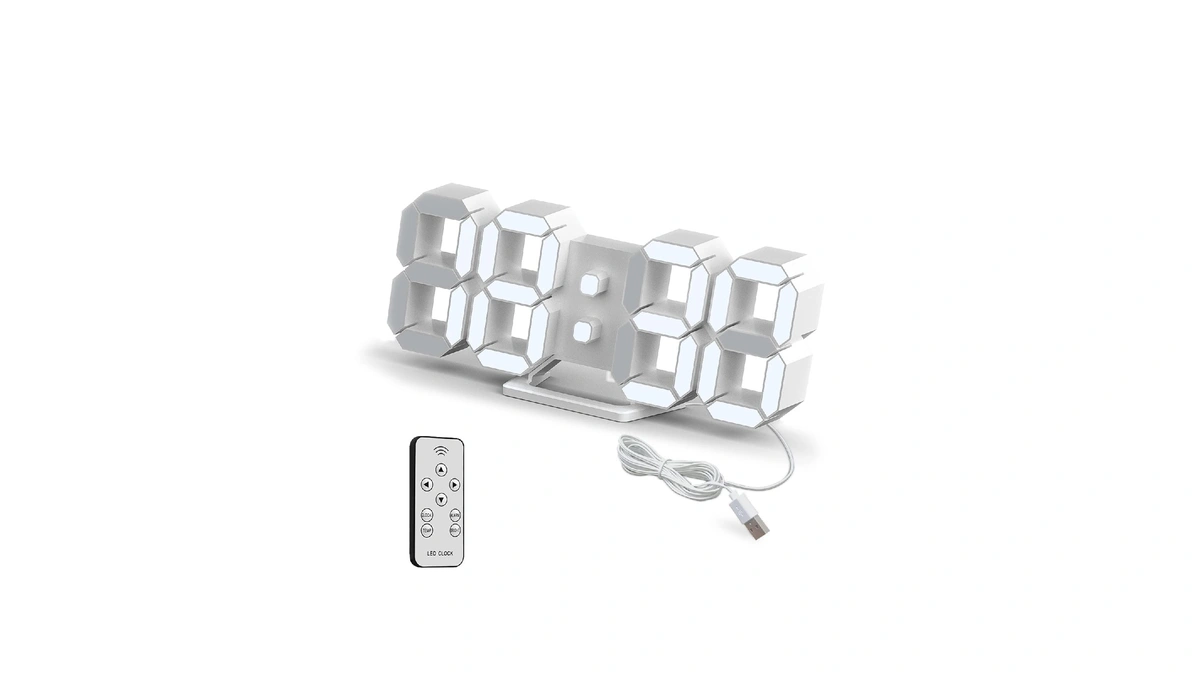 Deeyaple Led Clock, 3d Digital Wall & Desk Alarm Clock