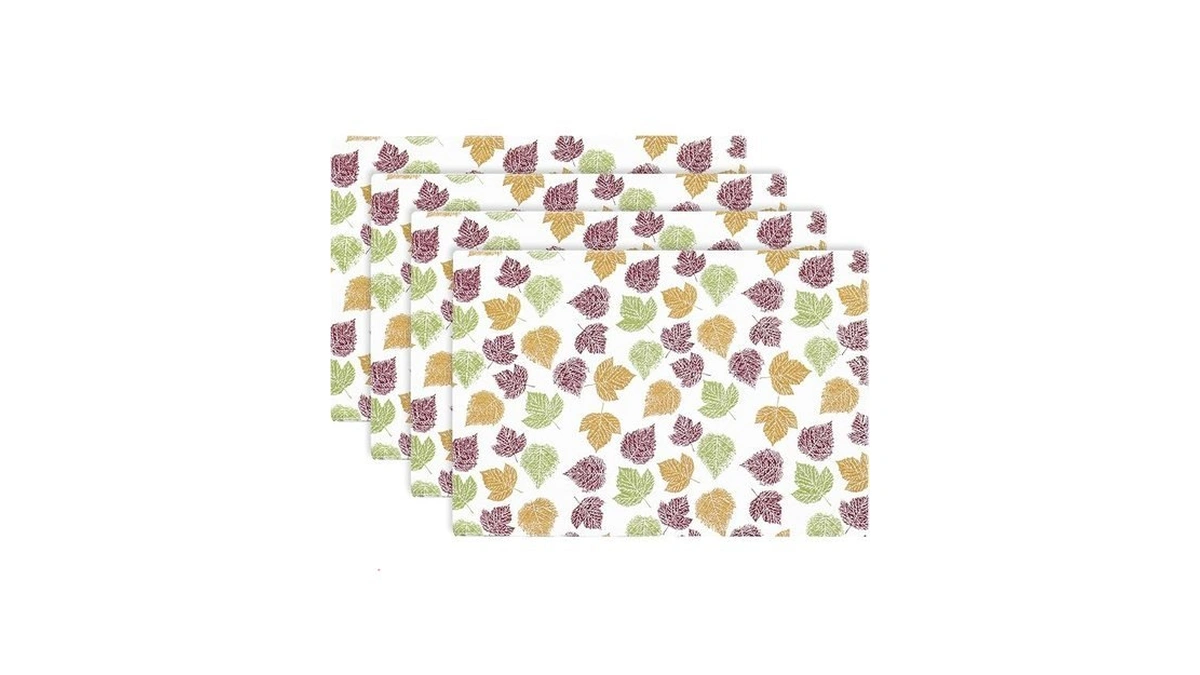 Purpleessences Maple Leaves Fall Placemats Set Of 4, 13x19-in Autumn