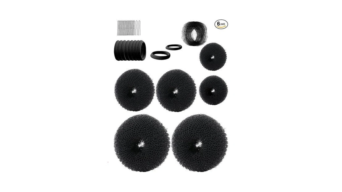 Stunner Cat Hair Bun Maker, Hair Doughnut Shaper (6pcs, 3