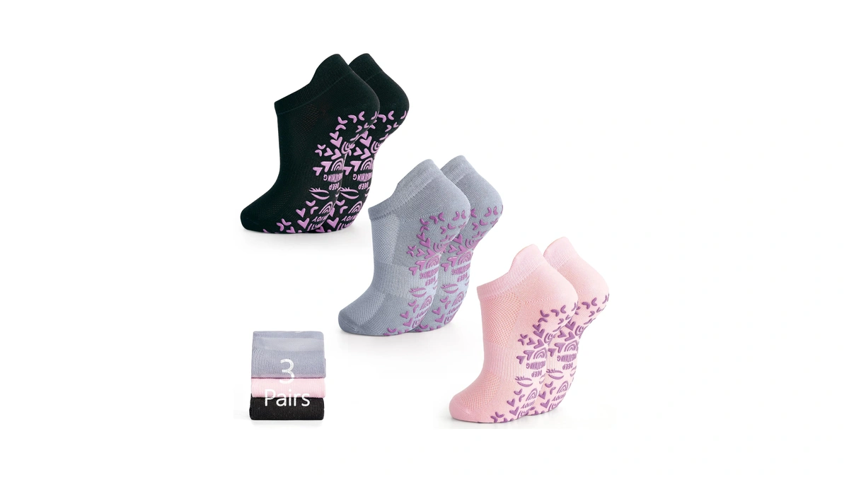 Tphon Pilates Socks For Women, Non Slip Yoga Socks With