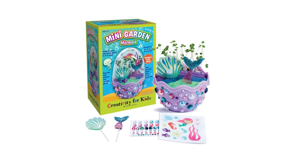 Creativity For Kids Mini Garden: Mermaid Terrarium Kit - Mermaid