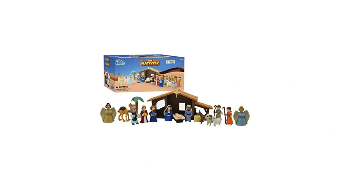 Bibletoys Nativity Set - Christmas Story Manger Scene, 18 Pieces