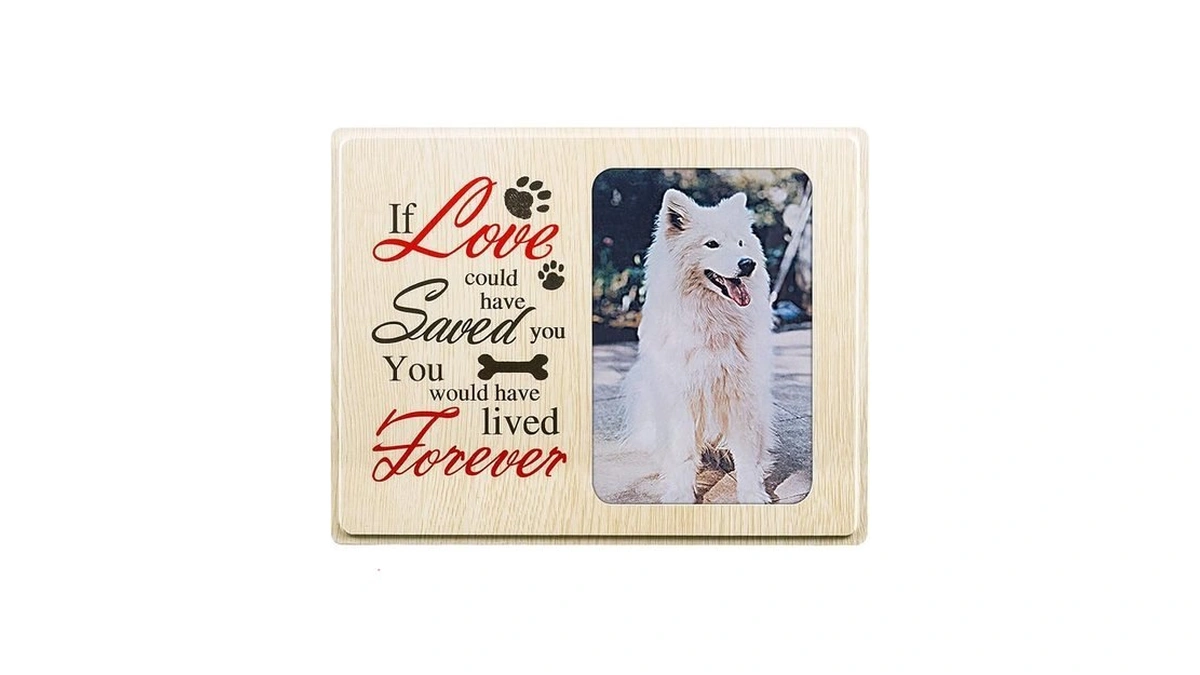 Petcee Dog Memorial Picture Frame - Wood Picture Frame For
