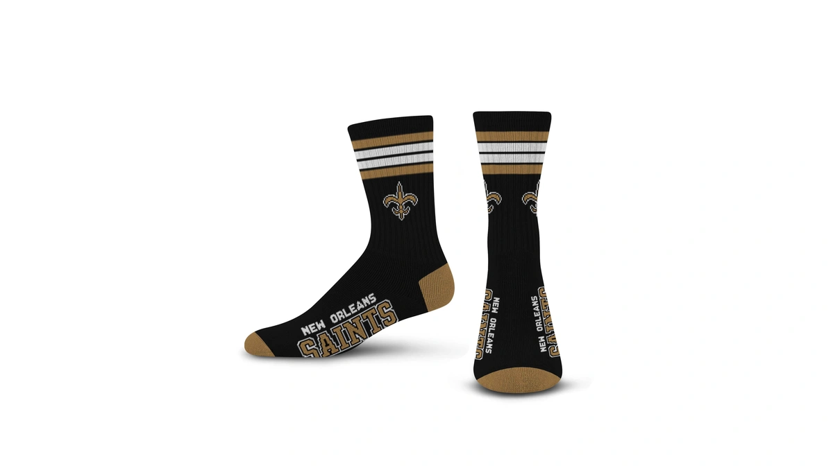 For Bare Feet Nfl 4 Stripe Deuce Crew Sock, New