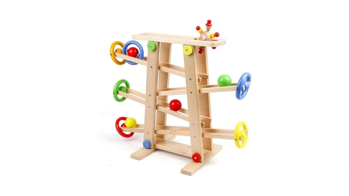 Wooden Wooden Race Track Toddler Toys For 1-3, Wood Car