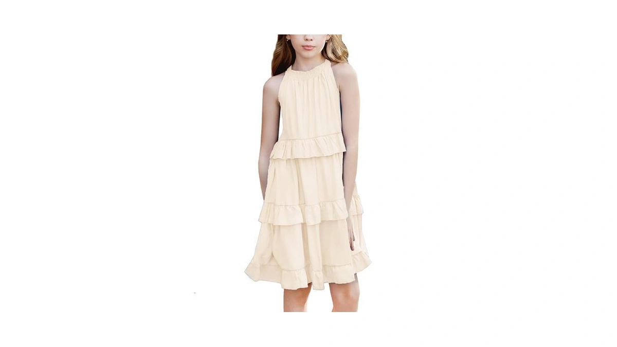 Simplee Kids Girls Dresses Sleeveless Linen Teen Dresses Casual Summer