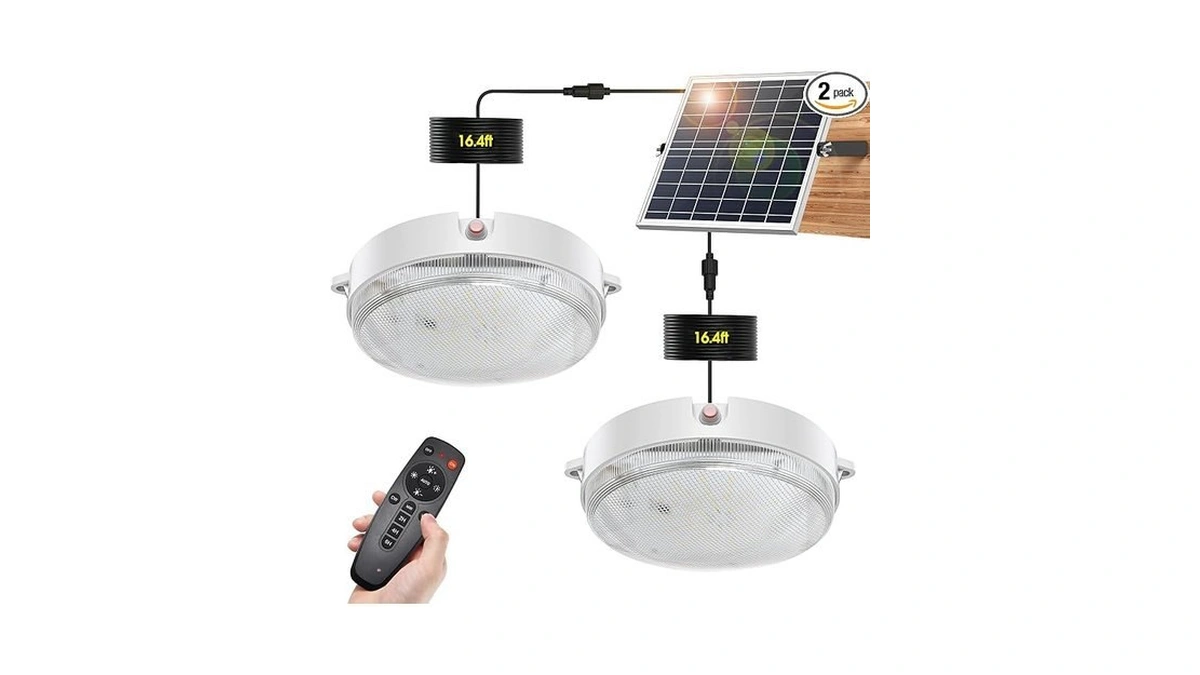 Malitupy Solar Shed Lights Indoor Outdoor 2 Pack, Brighter &