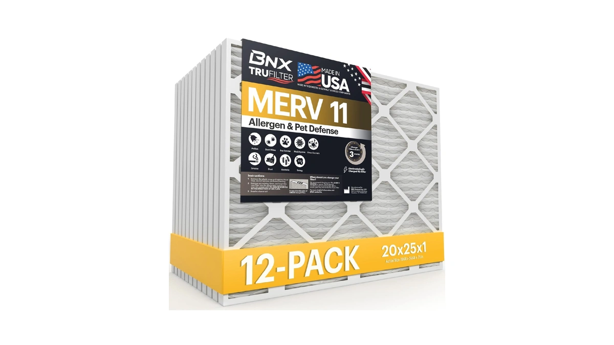 Bnx Trufilter 20x25x1 Air Filter Merv 11 (12-pack) - Made