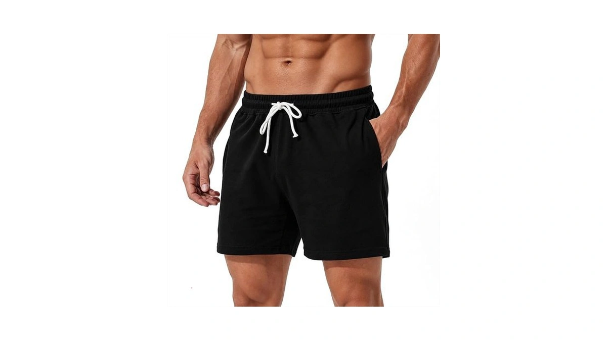 Jeixopu Mens Athletic Sweat Shorts 5 Inch Cotton Casual Fitness