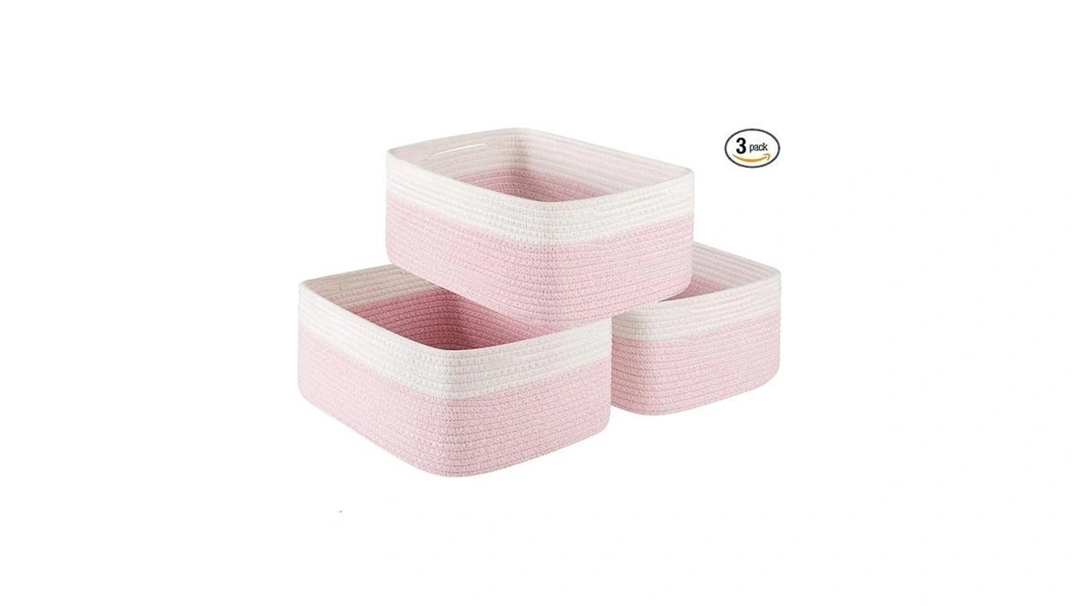 Oiasket Storage Baskets For Organizing 3 Pack, Woven Baskets For
