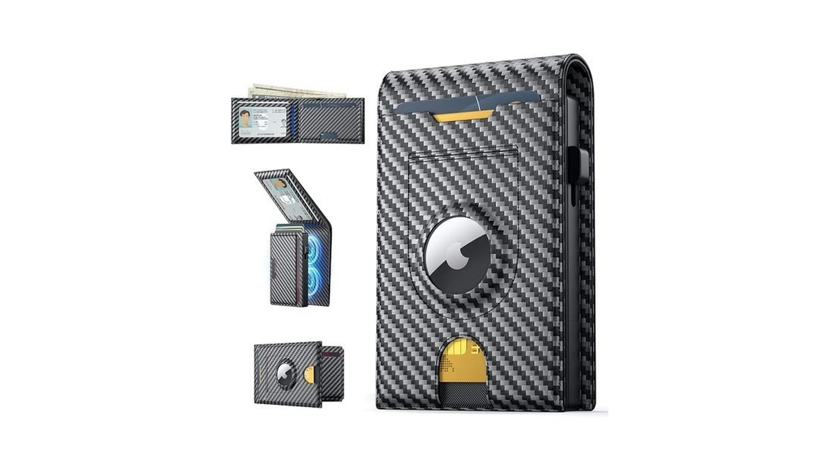 Michic Wallet For Men, Mens Wallet With Airtag Holder Magnetic