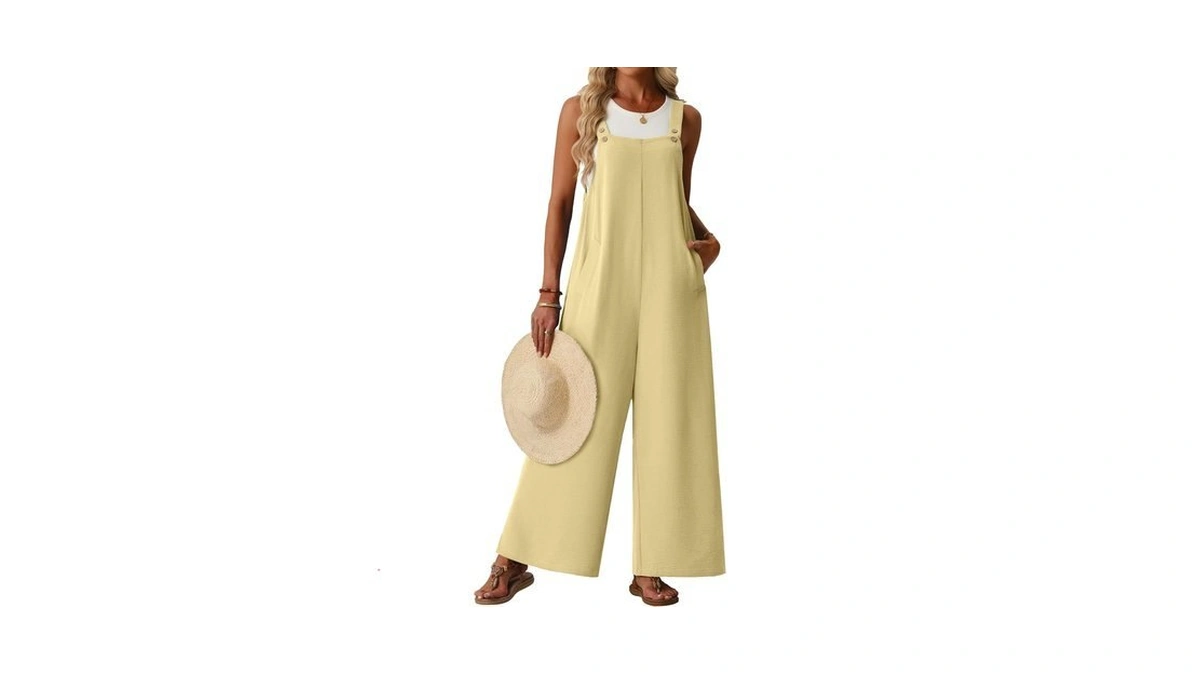 Lepunuo Plus Size Overalls For Women Summer Boho Flowy Jumpsuits